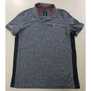 American Eagle Outfitters AE Active Flex Men's Blue Heathered Polo Shirt Medium